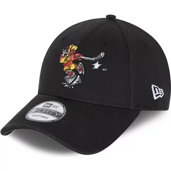 Wyginięta czapka czarna z regulacją 9FORTY Character Sports Goofy Ice Hockey Disney New Era