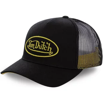 Czapka trucker czarna z logo żółty NEO YEL Von Dutch