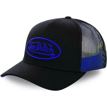 Czapka trucker czarna z logo niebieska NEO BLU Von Dutch