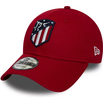 Czerwona, regulowana czapka z daszkiem 9FORTY Essential od Atlético de Madrid LFP od New Era