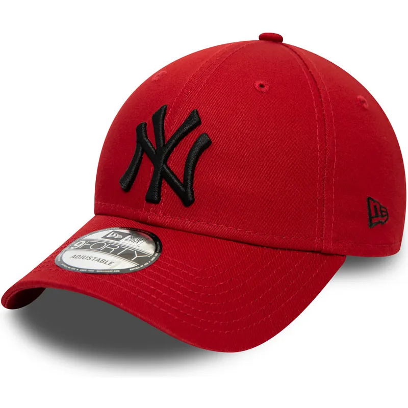 czapki-curva-czerwony-tasma-regulowana-negro-9forty-league-essential-new-york-yankees-mlb-new-era