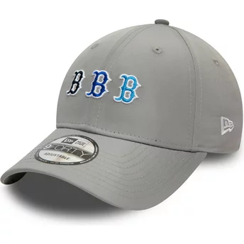 Szara, regulowana czapka z daszkiem 9FORTY Stack Logo Boston Red Sox MLB od New Era