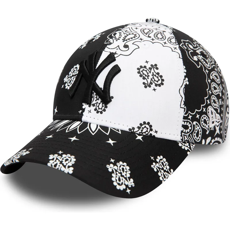 czapki-curva-czarny-tasma-regulowana-9forty-paisley-print-new-york-yankees-mlb-new-era