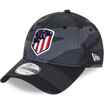 Czarna, regulowana czapka z daszkiem 9FORTY z kamuflażem od Atlético de Madrid LFP od New Era