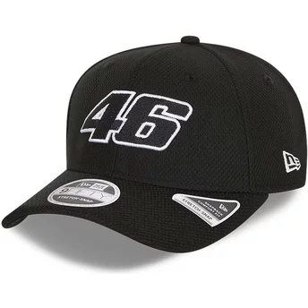 Czarna czapka snapback 9FIFTY Diamond Era Stretch Fit z zakrzywionym daszkiem od Valentino Rossi VR46 od New Era