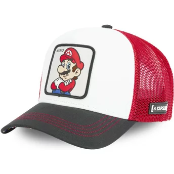 Czapka trucker biała, czerwona i czarna Mario SMB MAR Super Mario Bros. Capslab