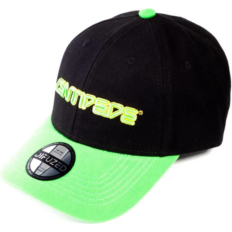 czapka-z-daszkiem-czarno-zielona-regulowana-centipede-atari-od-difuzed