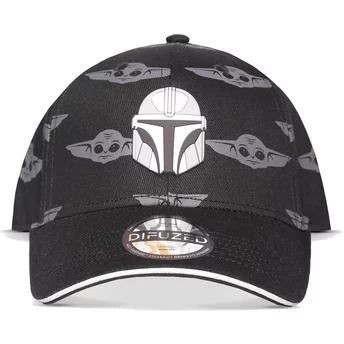 Czarna czapka snapback z zakrzywionym daszkiem El Mandaloriano Din Djarin Star Wars od Difuzed