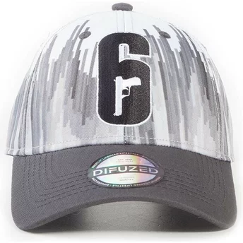 Klasyczna czarna i biała regulowana czapka z daszkiem Tom Clancy's Rainbow Six Siege od Difuzed