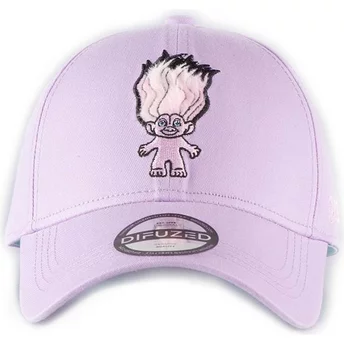 Różowa, regulowana czapka z zaokrąglonym daszkiem Rainbow Troll Trolls od Difuzed