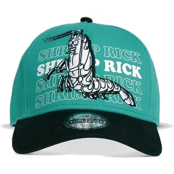Zielona i czarna snapback z zakrzywionym daszkiem Rick Shrimp Rick i Morty od Difuzed