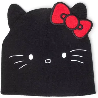 Czarny czapka z uszami Hello Kitty od Difuzed