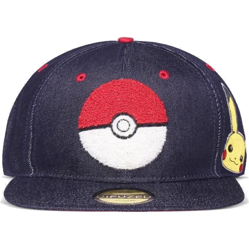 plaska-czapka-jeansowa-niebieska-snapback-poke-ball-pikachu-pokemon-od-difuzed