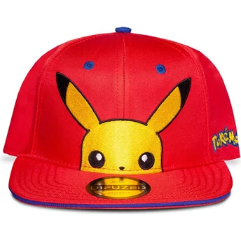Czerwona, płaska czapka snapback dla chłopca Pikachu Pokémon od Difuzed