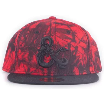 Czerwono-czarna, płaska czapka snapback Dungeons & Dragons od Difuzed