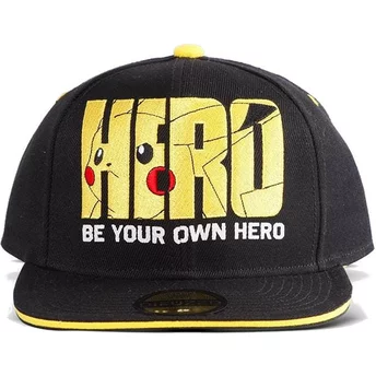 Czarna płaska czapka snapback Pikachu Be Your Own Hero Olympics Pokémon od Difuzed
