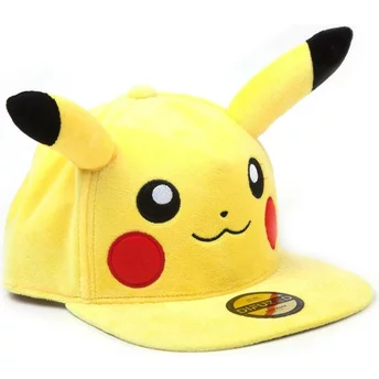 Żółta, płaska czapka snapback Pikachu Plush Pokémon od Difuzed