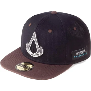 Difuzed Flat Brim Valhalla Metal Badge Assasin’s Creed Black and Brown Snapback Cap