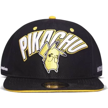 Czarna, płaska czapka snapback z zakłopotanym Pikachu od Difuzed
