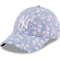 czapki-curva-niebieski-tasma-regulowana-rosa-9forty-floral-new-york-yankees-mlb-new-era