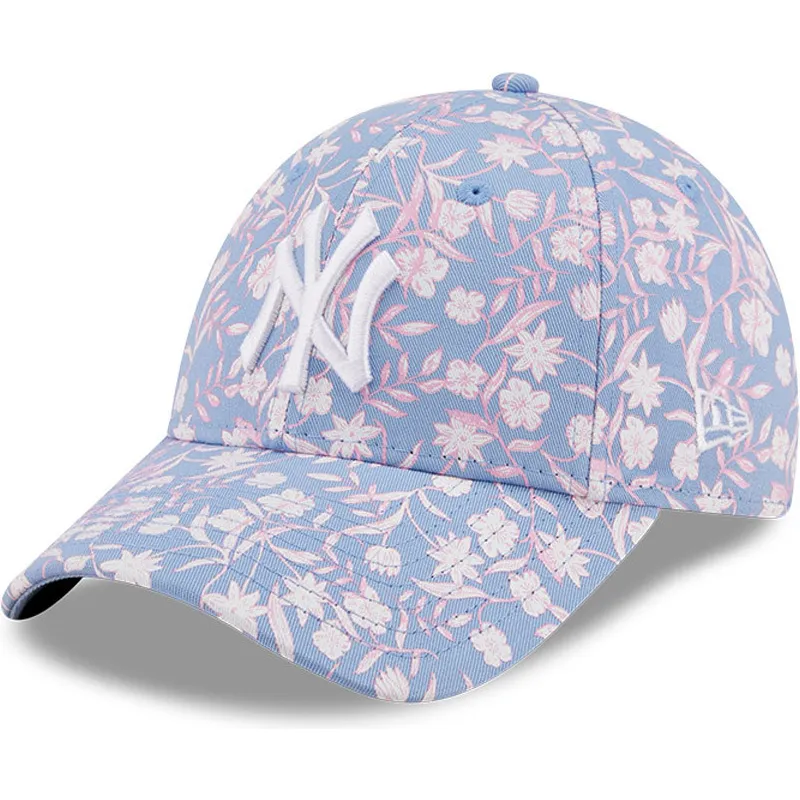 czapki-curva-niebieski-tasma-regulowana-rosa-9forty-floral-new-york-yankees-mlb-new-era