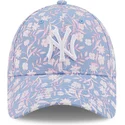 czapki-curva-niebieski-tasma-regulowana-rosa-9forty-floral-new-york-yankees-mlb-new-era