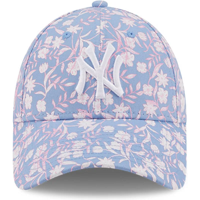 czapki-curva-niebieski-tasma-regulowana-rosa-9forty-floral-new-york-yankees-mlb-new-era