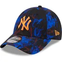 niebieska-czapka-z-zakrzywionym-daszkiem-regulowana-z-pomaranczowym-logo-9forty-ray-scape-new-york-yankees-mlb-od-new-era