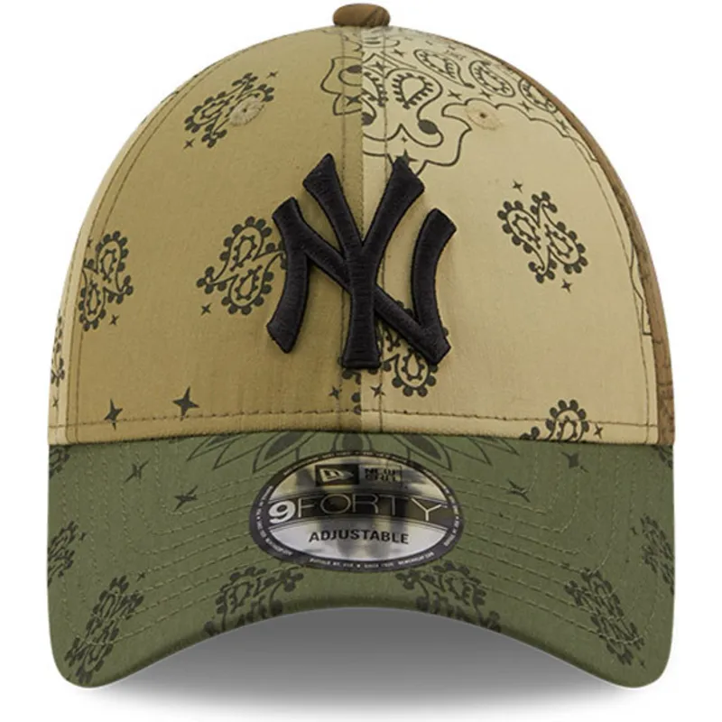 czapki-curva-zielony-tasma-regulowana-9forty-paisley-print-new-york-yankees-mlb-new-era