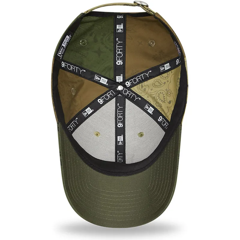 czapki-curva-zielony-tasma-regulowana-9forty-paisley-print-new-york-yankees-mlb-new-era