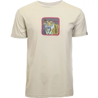Beżowy t-shirt z tygrysem Easy Clawsome The Farm od Goorin Bros. o krótkim rękawie.