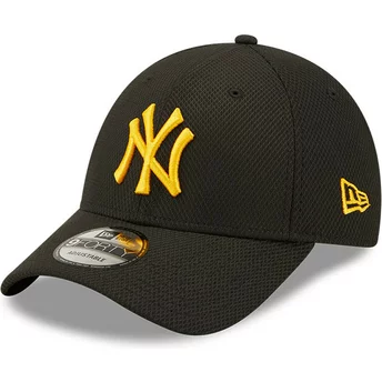 Czarna regulowana czapka z zakrzywionym daszkiem z pomarańczowym logo 9FORTY Diamond Era New York Yankees MLB od New Era