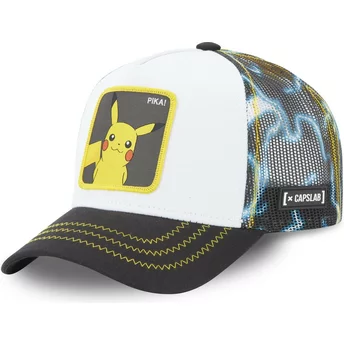 Capslab Pikachu ELE2 Pokémon White and Black Trucker Hat