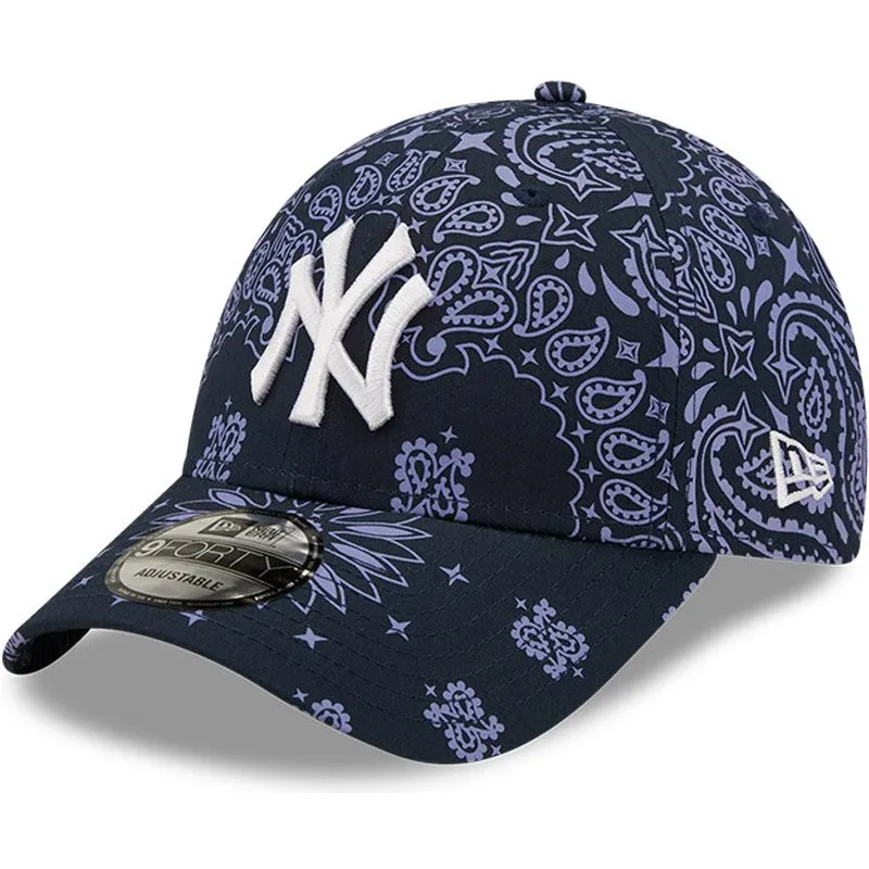 czapki-curva-granatowy-tasma-regulowana-9forty-paisley-print-new-york-yankees-mlb-new-era