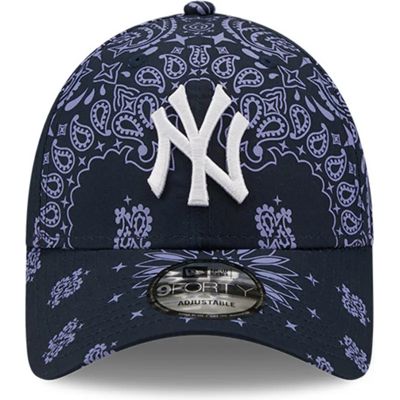 czapki-curva-granatowy-tasma-regulowana-9forty-paisley-print-new-york-yankees-mlb-new-era