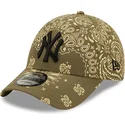czapki-curva-zielony-tasma-regulowana-9forty-paisley-print-new-york-yankees-mlb-new-era