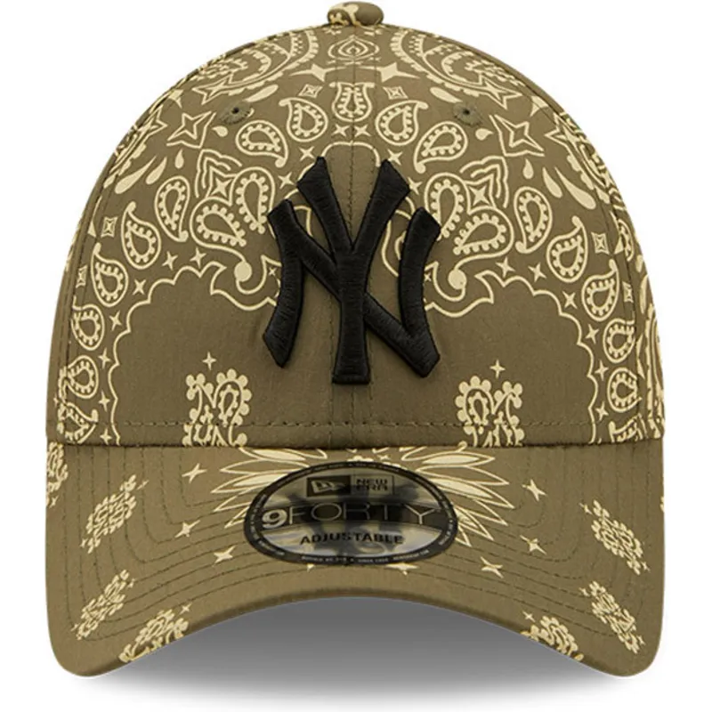 czapki-curva-zielony-tasma-regulowana-9forty-paisley-print-new-york-yankees-mlb-new-era