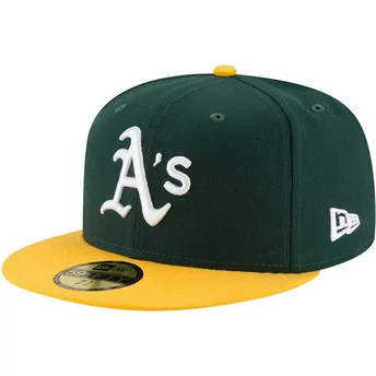 Zielona i żółta płaska czapka 59FIFTY AC Perf z regulacją od Oakland Athletics MLB od New Era