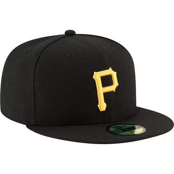 Czarna, regulowana, płaska czapka 59FIFTY AC Perf Pittsburgh Pirates MLB od New Era