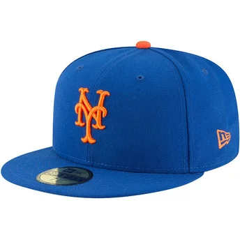 Niebieska, regulowana czapka z daszkiem 59FIFTY AC Perf od New York Mets MLB od New Era