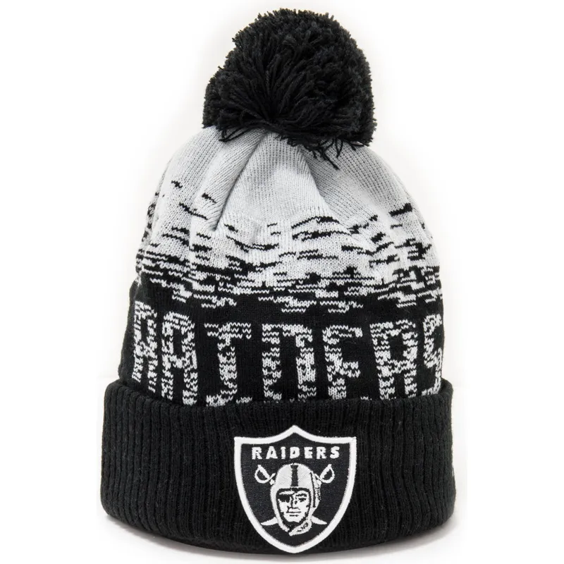czarna-czapka-z-pomponem-sport-cuff-las-vegas-raiders-nfl-new-era
