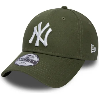 Czapki zakrzywiona zielony taśma regulowana dla dziecka 9FORTY League Essential New York Yankees MLB New Era