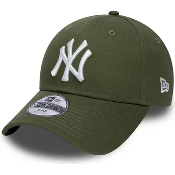 Zielona, regulowana czapka z daszkiem dla chłopca 9FORTY League Essential z New York Yankees MLB od New Era
