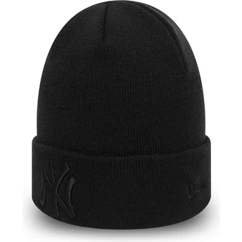 Czarny czapka z czarnym logiem Essential Cuff New York Yankees MLB od New Era