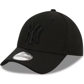 Czarna, dopasowana czapka z czarnym logo 39THIRTY Diamond Era New York Yankees MLB od New Era z zakrzywionym daszkiem