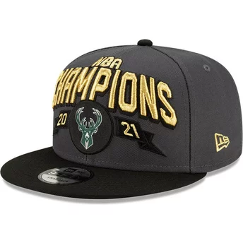 Szara i czarna czapka typu snapback 9FIFTY Milwaukee Bucks NBA Champions od New Era