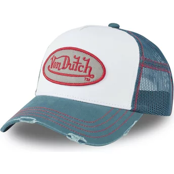 Biała i niebieska czapka trucker SUM CON od Von Dutch