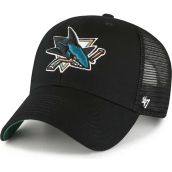 47 Brand MVP Branson San Jose Sharks NHL Black Trucker Hat