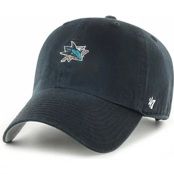 Czarna, regulowana czapka z daszkiem Clean Up Base Runner od San Jose Sharks NHL marki 47 Brand