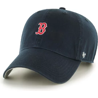 Niebieska, regulowana czapka z zakrzywionym daszkiem Clean Up Base Runner Boston Red Sox MLB od marki 47 Brand